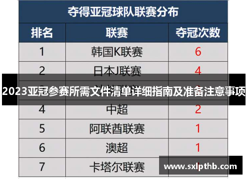 2023亚冠参赛所需文件清单详细指南及准备注意事项