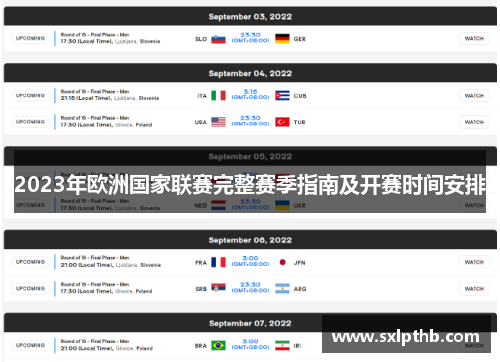 2023年欧洲国家联赛完整赛季指南及开赛时间安排